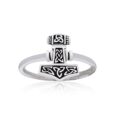 925 Sterling Silver Ladies Thor’s Hammer Ring
