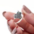 925 Sterling Silver Ladies Wolf Head Ring