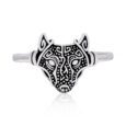 925 Sterling Silver Ladies Wolf Head Ring