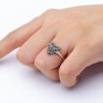 925 Sterling Silver Ladies Wolf Head Ring