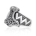 925 Sterling Silver Mjolnir & Celtic Knot Ring