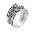 925 Sterling Silver Mjolnir, Celtic Knot and Skull Ring