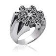 925 Sterling Silver Open Cut Helm of Awe Ring