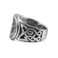 925 Sterling Silver Ring with Futhark Runes and Pentagram