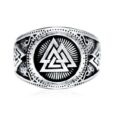 925 Sterling Silver Triple Valknut Signet Ring