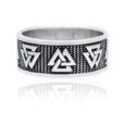 925 Sterling Silver Valknut Band Ring