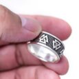 925 Sterling Silver Valknut Band Ring