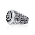 925 Sterling Silver Valknut Ring in Mammen Style