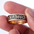 Bronze Elder Futhark Rune Ring