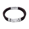 Handcrafted Stainless Steel and Leather Celtic Infinity Knot Bracelet