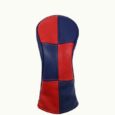 Golf Red and Blue Checker Wood Clubhead Covers Full Set (One Driver, One Fairway Wood, One Hybrid)