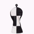 Golf Black And White Checker Woods Clubhead Covers Full Set (One Driver, One Fairway Wood, One Hybrid)