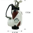 Golf Miniature Golf Bag Pen Holder And Clock (Black Bag)