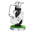 Golf Miniature Golf Bag Pen Holder And Clock (Black Bag)