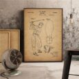 Golf Vintage Golf Shoe and Golf Swing Wall Art